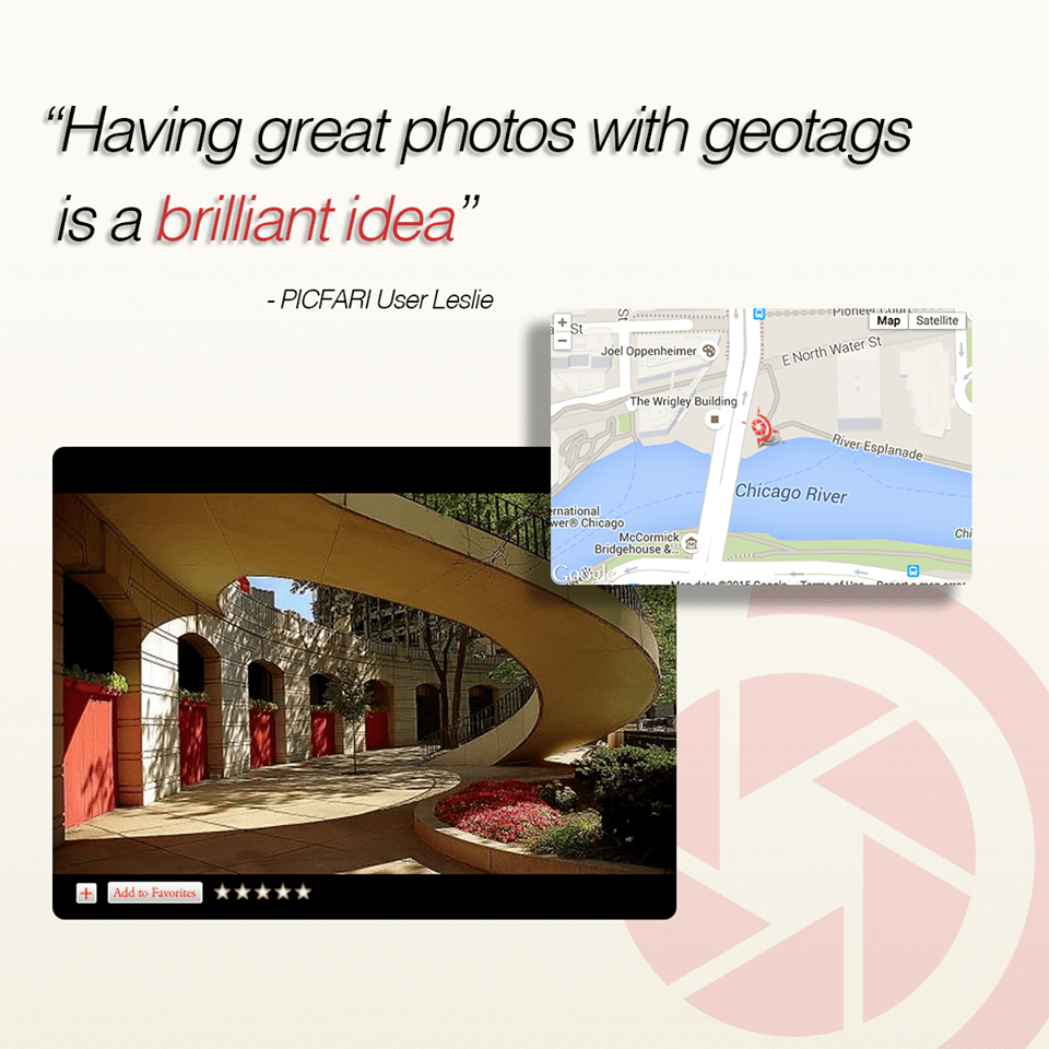 Picfari map, photo, and quote