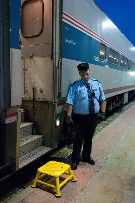 Amtrak train conductor