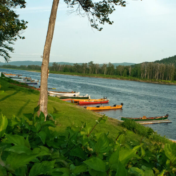 Canoes on the Restigouche River