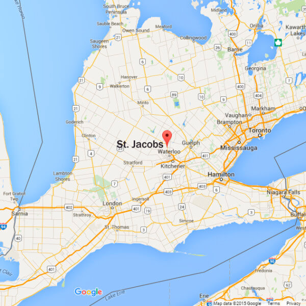 Google map of St. Jacobs, Ontario