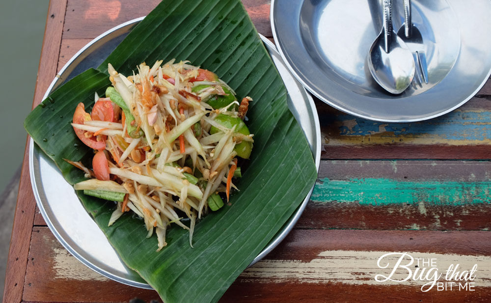 papaya salad at Ayutthaya Floating Market