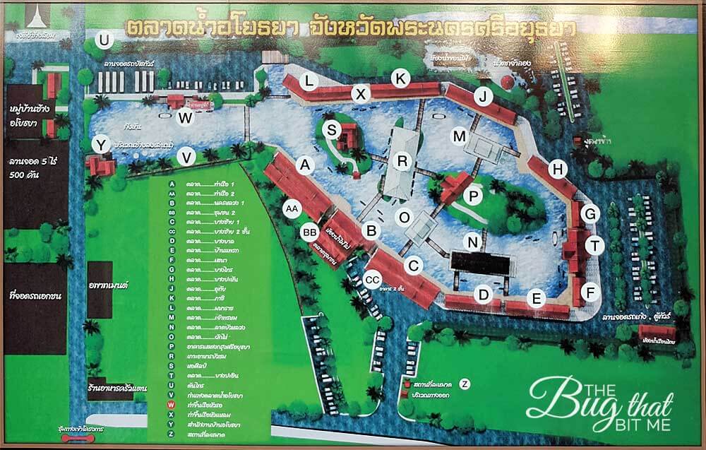 map of the Ayutthaya Floating Market