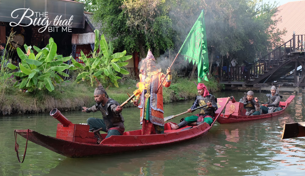 boat carry actors at the Ayutthaya Floating Market