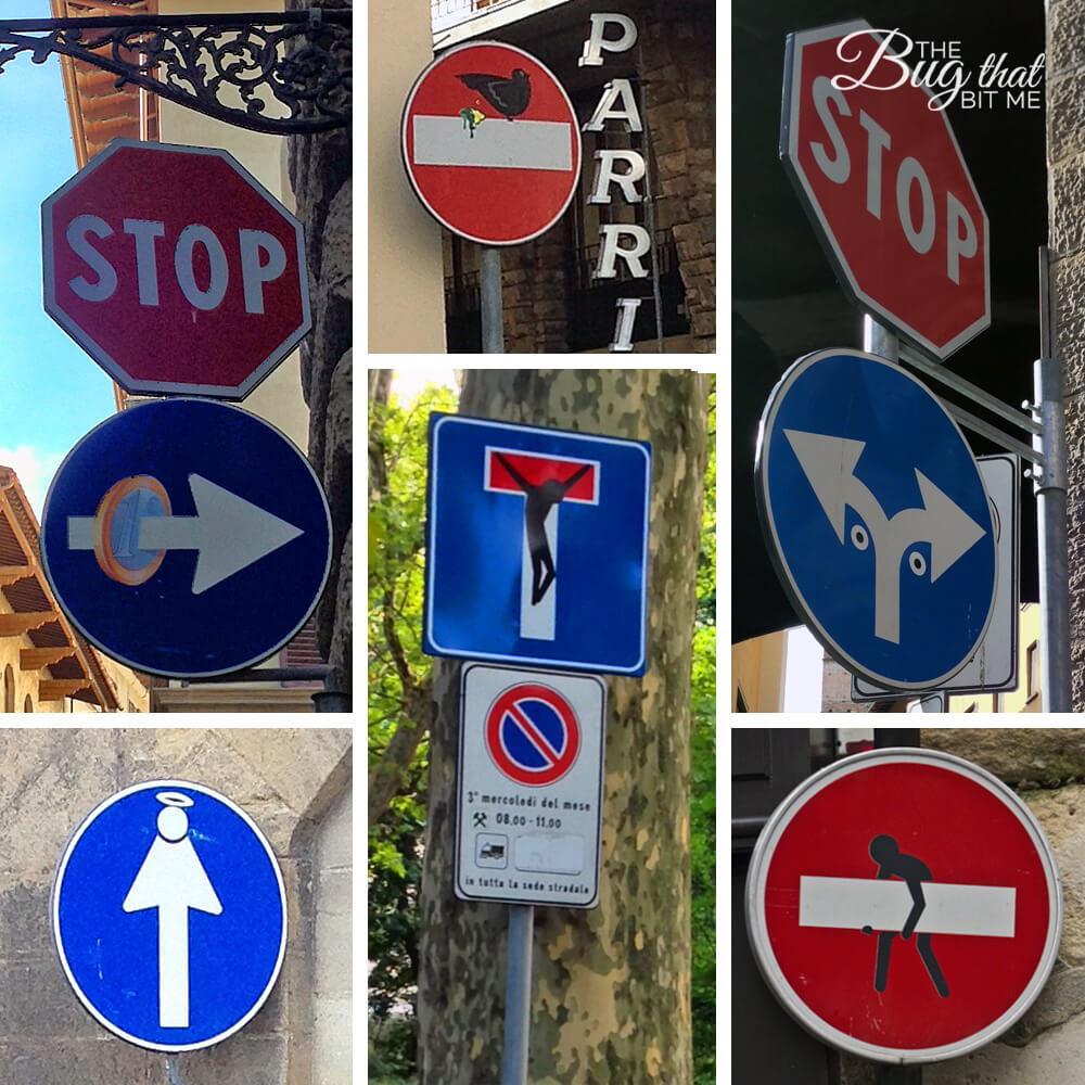 Florence Street Signs: Clet Abraham | The Bug That Bit Me