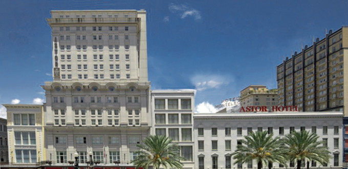 exterior photograph of the Crowne Plaza, Canal Street, New Orleans