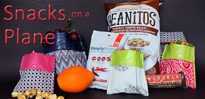 various snacks that travel well in sewn reusable snack bags